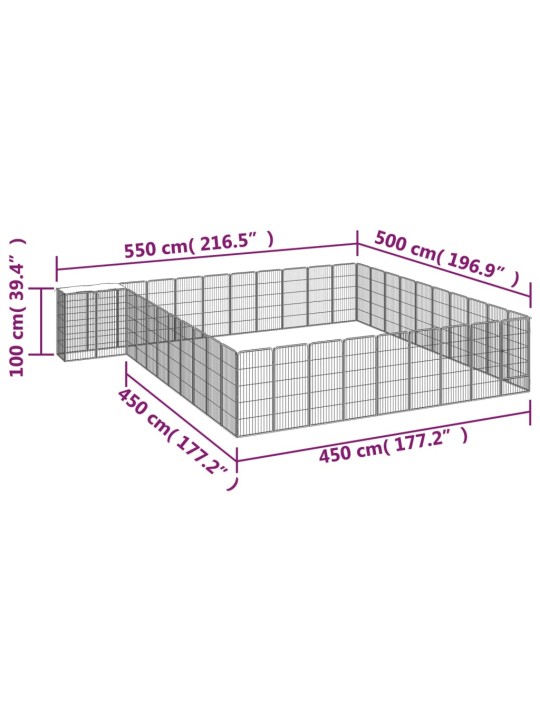 Koiranhäkki 42 paneelia musta 50x100 cm jauhemaalattu teräs