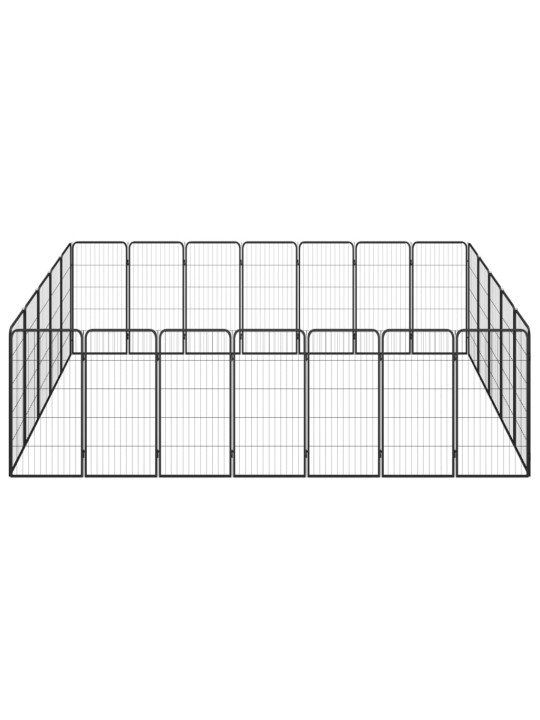 Koiranhäkki 24 paneelia musta 50x100 cm jauhemaalattu teräs