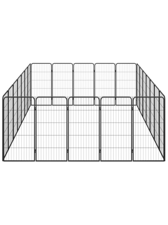 Koiranhäkki 24 paneelia musta 50x100 cm jauhemaalattu teräs