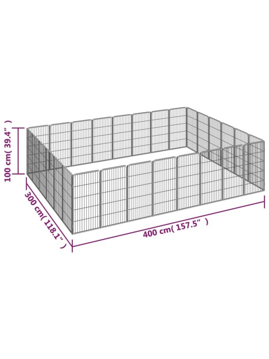 Koiranhäkki 28 paneelia musta 50x100 cm jauhemaalattu teräs