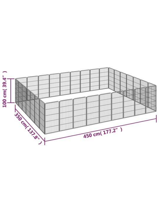 Koiranhäkki 32 paneelia musta 50x100 cm jauhemaalattu teräs