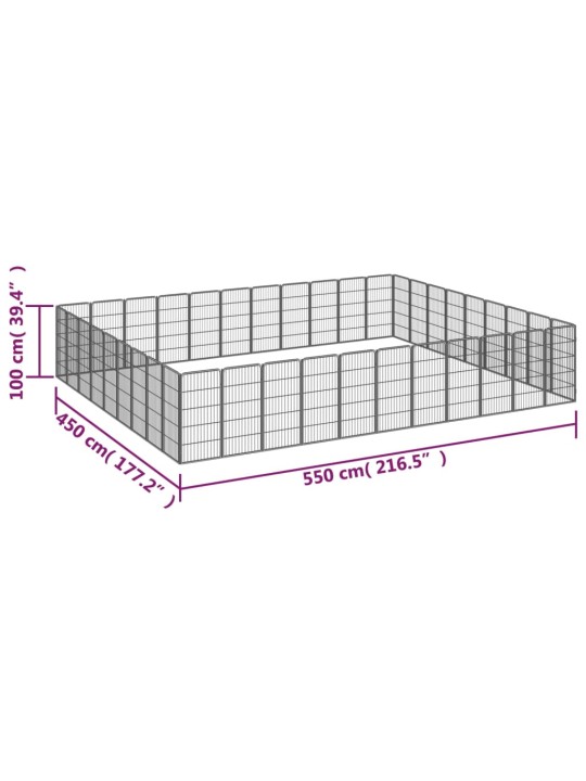 Koiranhäkki 40 paneelia musta 50x100 cm jauhemaalattu teräs