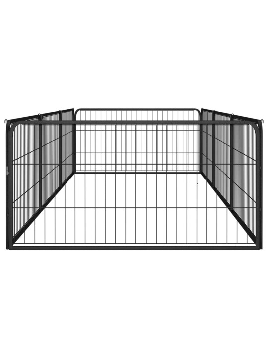 Koiranhäkki 8 paneelia musta 100x50 cm jauhemaalattu teräs