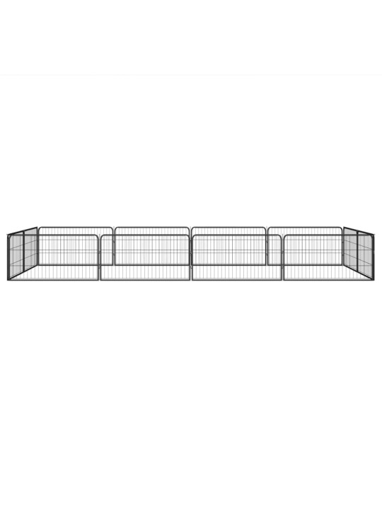 Koiranhäkki 12 paneelia musta 100x50 cm jauhemaalattu teräs