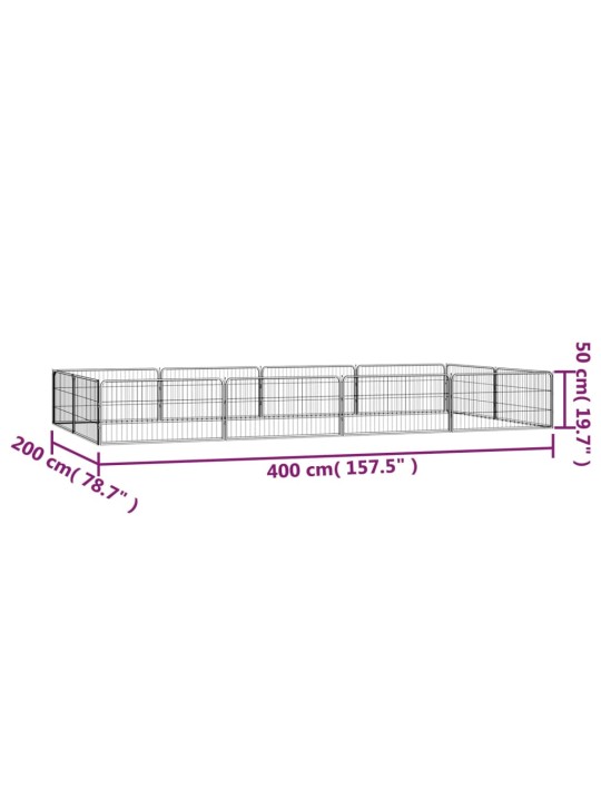 Koiranhäkki 12 paneelia musta 100x50 cm jauhemaalattu teräs