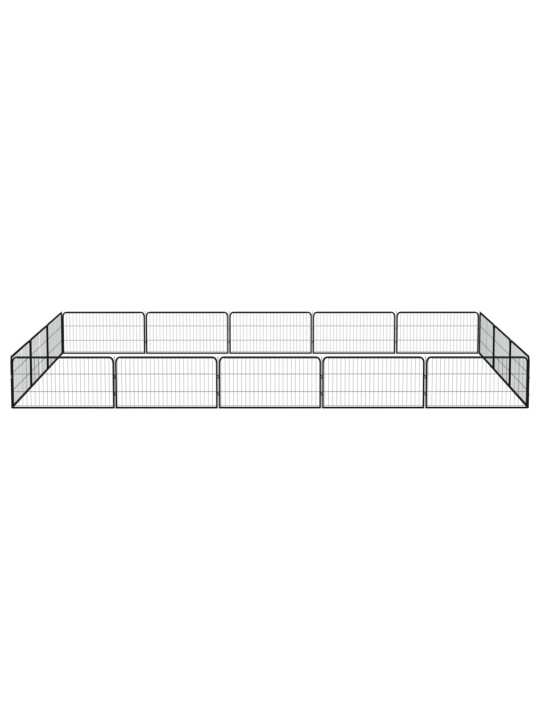 Koiranhäkki 16 paneelia musta 100x50 cm jauhemaalattu teräs