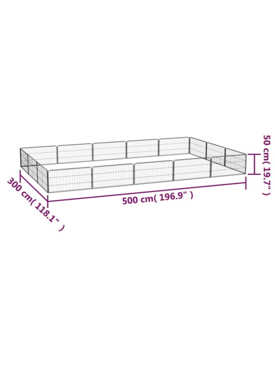 Koiranhäkki 16 paneelia musta 100x50 cm jauhemaalattu teräs