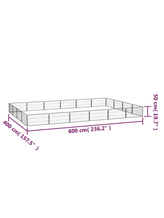 Koiranhäkki 20 paneelia musta 100x50 cm jauhemaalattu teräs