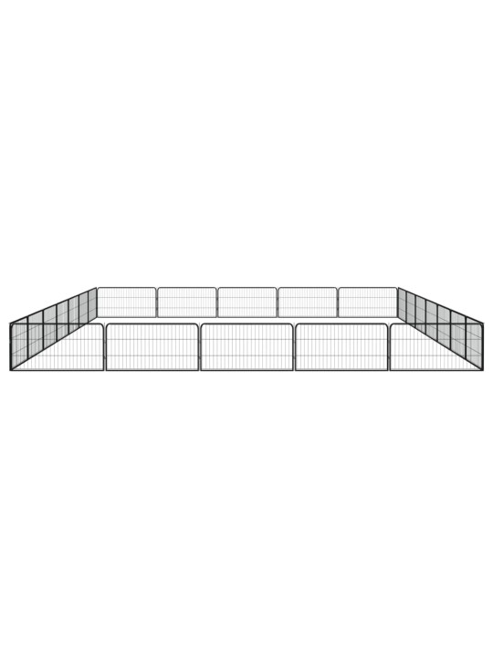 Koiranhäkki 24 paneelia musta 100x50 cm jauhemaalattu teräs