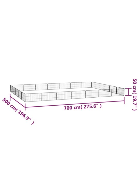 Koiranhäkki 24 paneelia musta 100x50 cm jauhemaalattu teräs