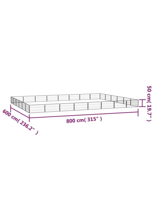 Koiranhäkki 28 paneelia musta 100x50 cm jauhemaalattu teräs