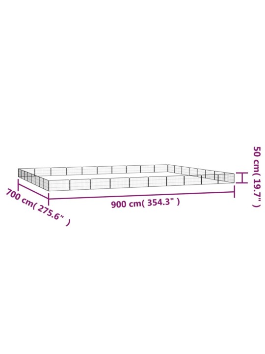 Koiranhäkki 32 paneelia musta 100x50 cm jauhemaalattu teräs