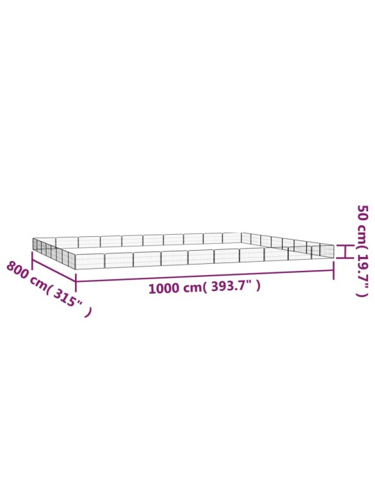 Koiranhäkki 36 paneelia musta 100x50 cm jauhemaalattu teräs