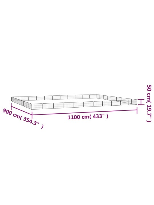 Koiranhäkki 40 paneelia musta 100x50 cm jauhemaalattu teräs