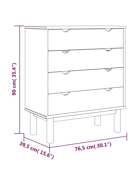 Lipasto OTTA ruskea ja harmaa 76,5x39,5x90 cm täysi mänty