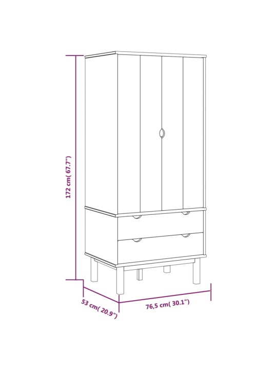 Vaatekaappi OTTA 76,5x53x172 cm täysi mänty