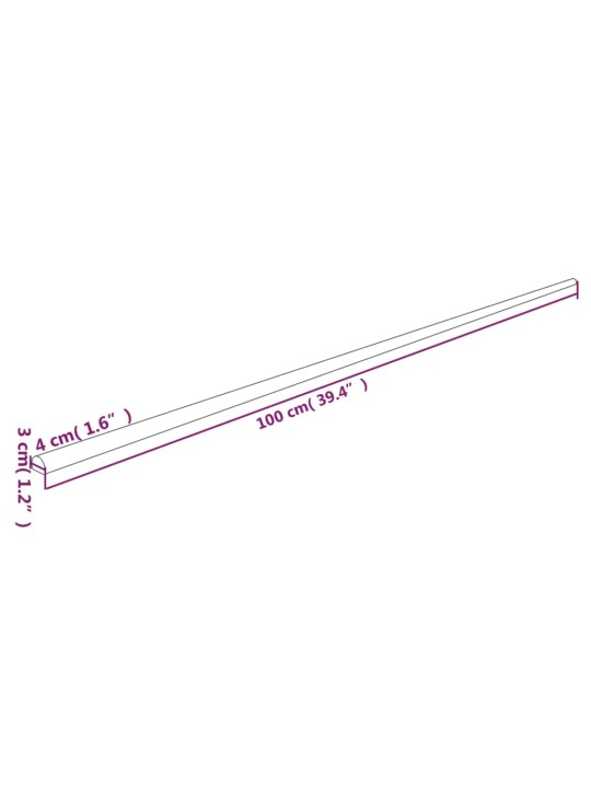 Kulmasuoja keltainen ja musta 4x3x100 cm PU