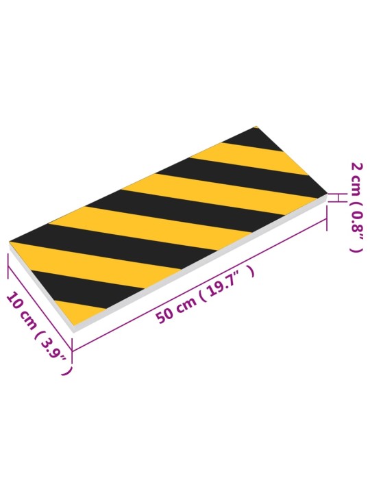 Seinäsuojat 6 kpl keltainen ja musta 50x10x2 cm EVA vaahtomuovi