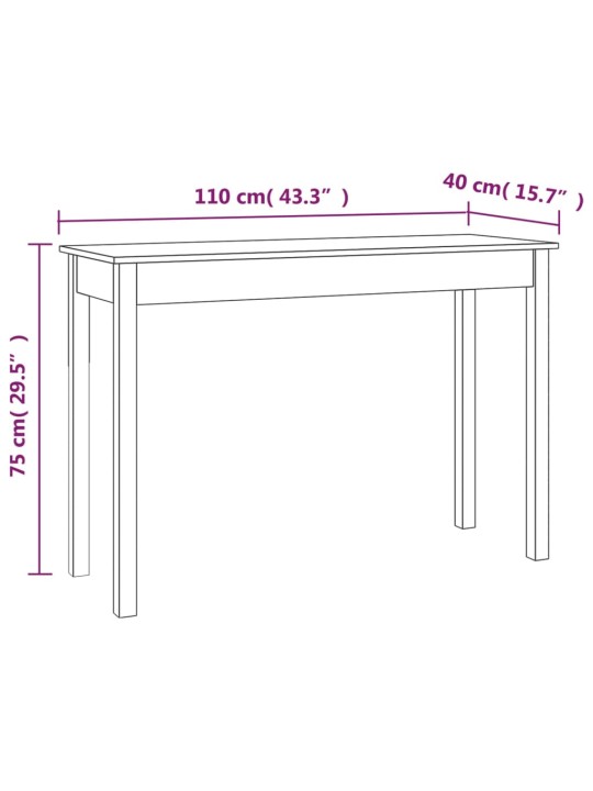 Konsolipöytä 110x40x75 cm täysi mänty