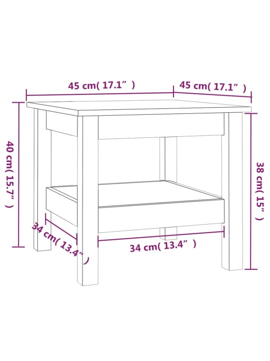 Sohvapöytä 45x45x40 cm täysi mänty