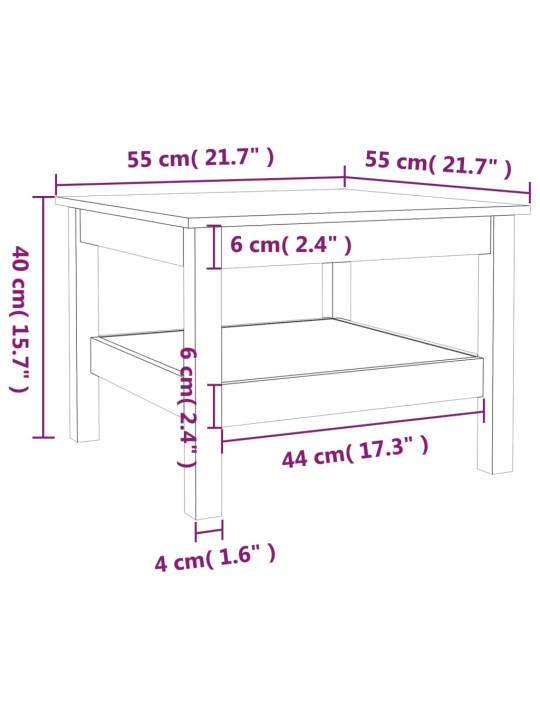Sohvapöytä 55x55x40 cm täysi mänty