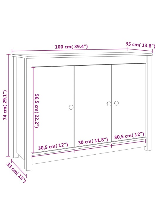 Senkki 100x35x74 cm täysi mänty