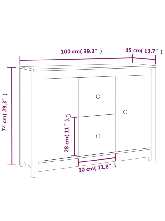 Senkki 100x35x74 cm täysi mänty