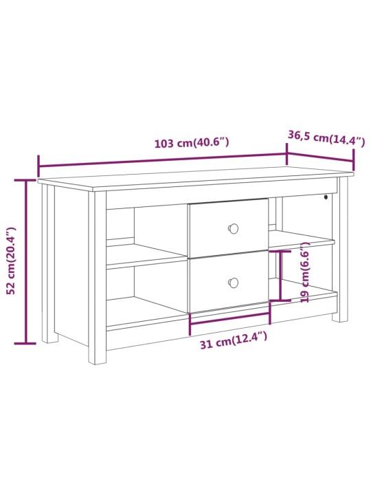 TV-taso 103x36,5x52 cm täysi mänty