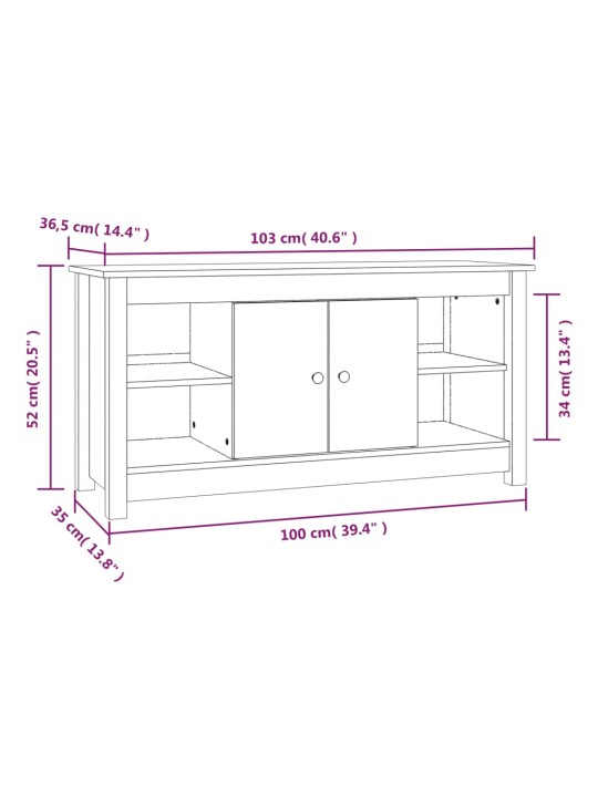 Tv-taso 103x36,5x52 cm täysi mänty