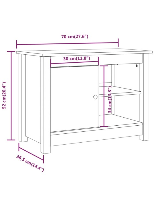 TV-kaappi 70x36,5x52 cm täysi mänty