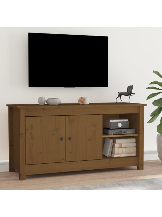 TV-taso hunajanruskea 103x36,5x52 cm täysi mänty