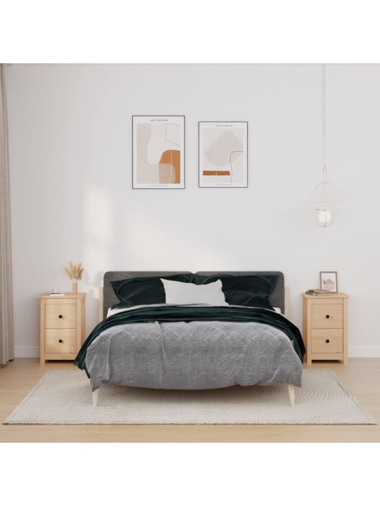 Yöpöydät 2 kpl 40x35x61,5 cm täysi mänty