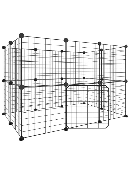 20-paneelinen lemmikkihäkki ovella musta 35x35 cm teräs