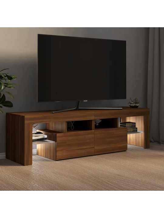 Tv-taso led-valoilla ruskea tammi 140x36,5x40 cm
