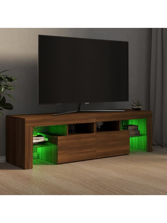Tv-taso led-valoilla ruskea tammi 140x36,5x40 cm