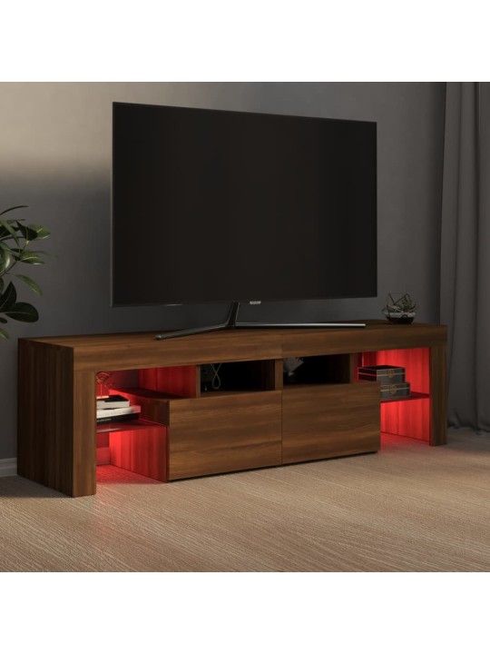 Tv-taso led-valoilla ruskea tammi 140x36,5x40 cm