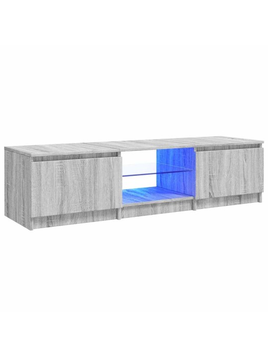 Tv-taso led-valoilla harmaa sonoma 140x40x35,5 cm