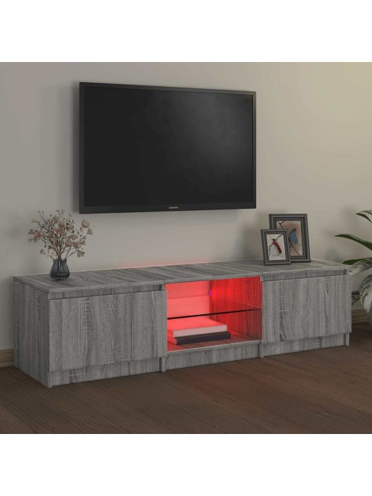 Tv-taso led-valoilla harmaa sonoma 140x40x35,5 cm
