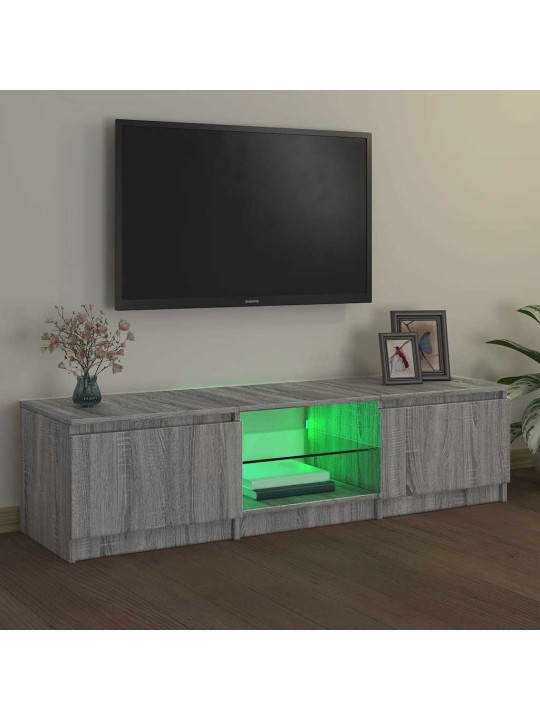Tv-taso led-valoilla harmaa sonoma 140x40x35,5 cm