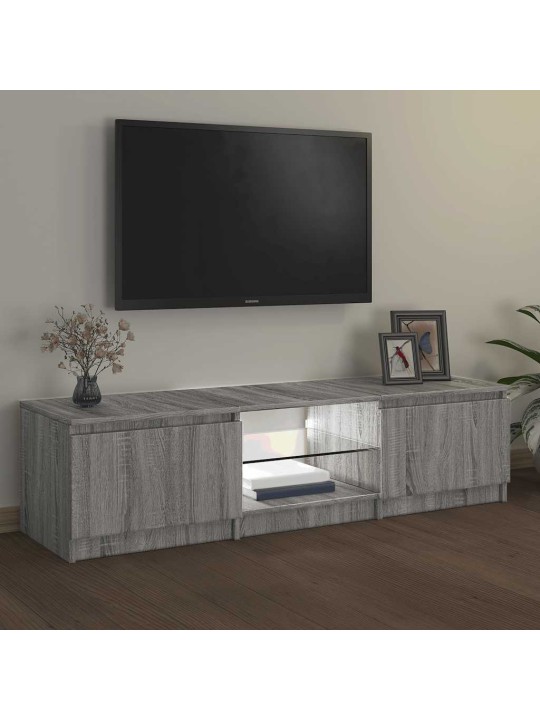Tv-taso led-valoilla harmaa sonoma 140x40x35,5 cm