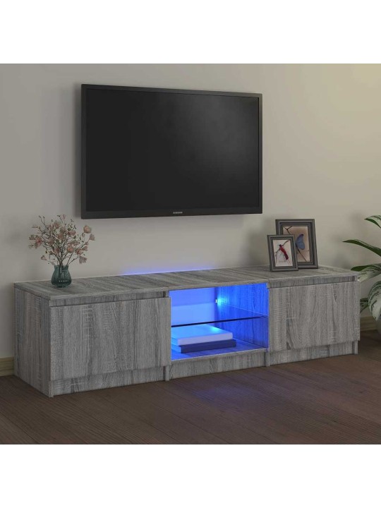 Tv-taso led-valoilla harmaa sonoma 140x40x35,5 cm