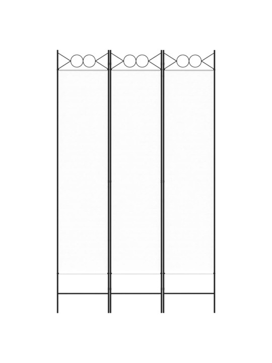 3-paneelinen Tilanjakaja valkoinen 120x200 cm kangas