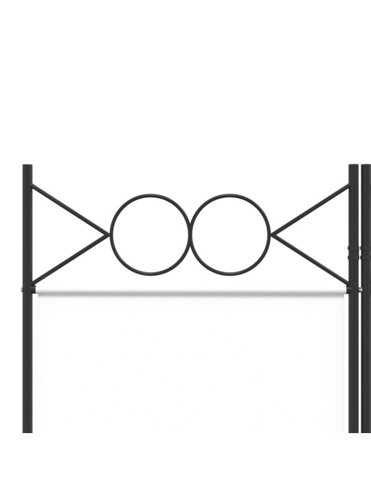 3-paneelinen Tilanjakaja valkoinen 120x200 cm kangas