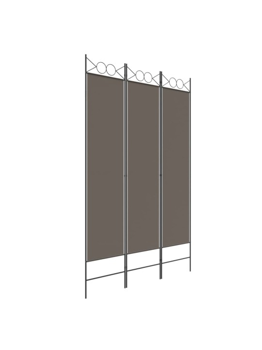 3-paneelinen tilanjakaja antrasiitti 120x200 cm kangas