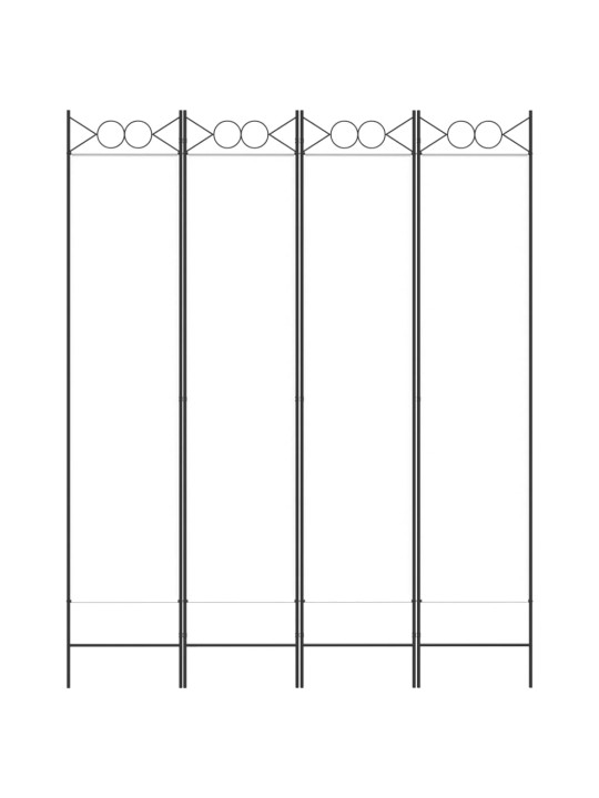 4-paneelinen Tilanjakaja valkoinen 160x200 cm kangas