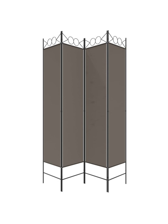4-paneelinen tilanjakaja antrasiitti 160x200 cm kangas
