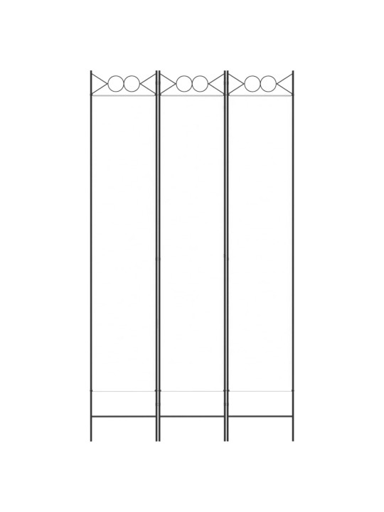 3-paneelinen Tilanjakaja valkoinen 120x220 cm kangas