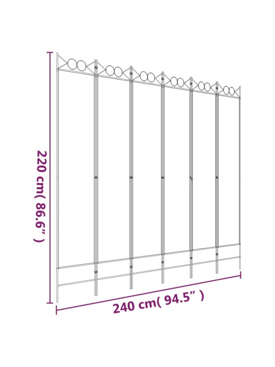 6-paneelinen Tilanjakaja ruskea 240x220 cm kangas