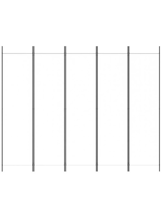 5-paneelinen tilanjakaja valkoinen 250x200 cm kangas