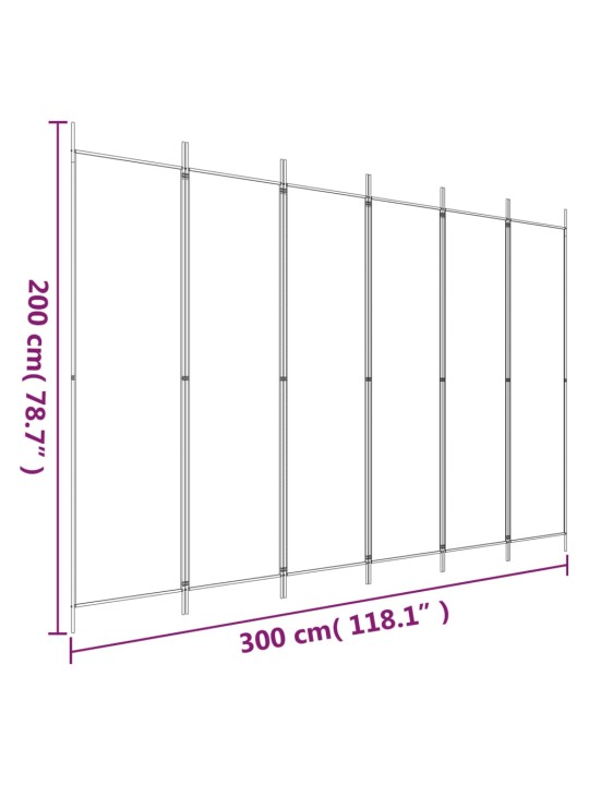 6-paneelinen Tilanjakaja antrasiitti 300x200 cm kangas